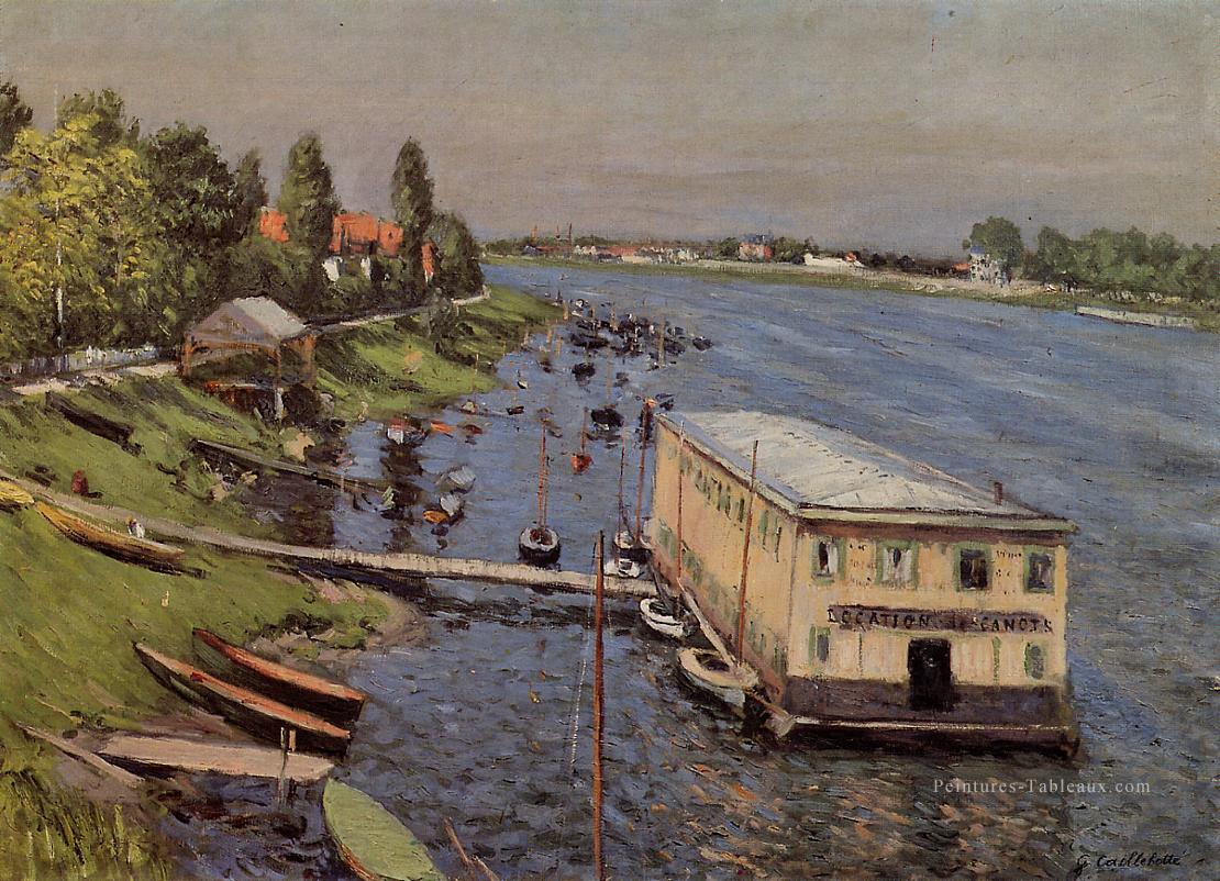 Boathouse à Argenteuil Impressionnistes Gustave Caillebotte Peintures à l'huile